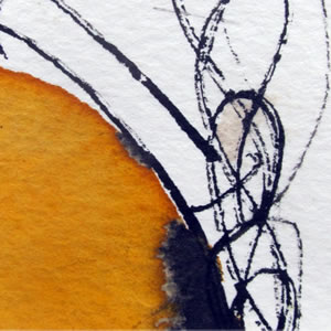 Sphärenmusik - 4xTusche/Aquarell - je 4x5 cm.