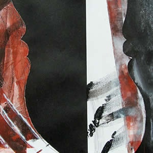 Geigenmusik - Mischtechnik - 40x30 cm.