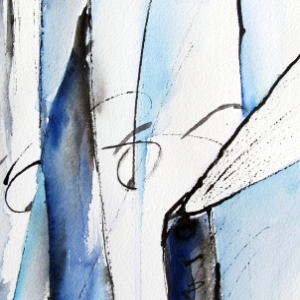 Der Buchleser - Aquarell/Tusche - 28x38 cm.