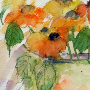 Eine kleine Sonne - Aquarell - 18x21 cm.